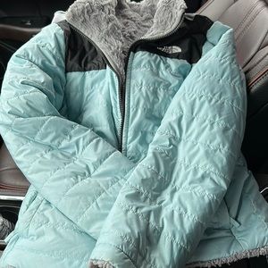 The north face girls coat, size M, reversible